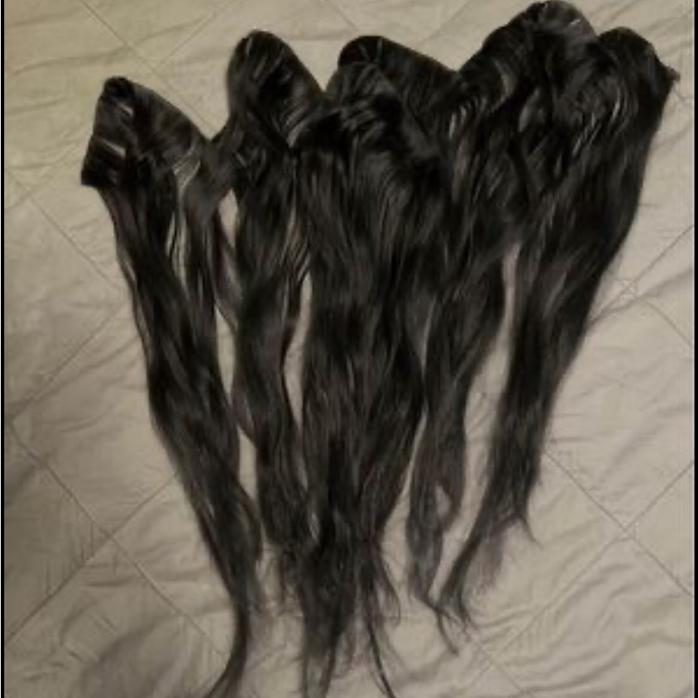 Black Bombshell Extension Co human hair hand tied weft extensions